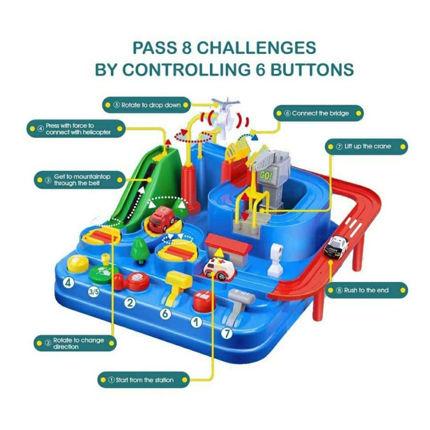 Children Car Mechanical Adventure Vehicle Track Game